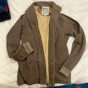 Grayers Shawl Collar Tan/Brown Men’s Cardigan Sweater - Medium